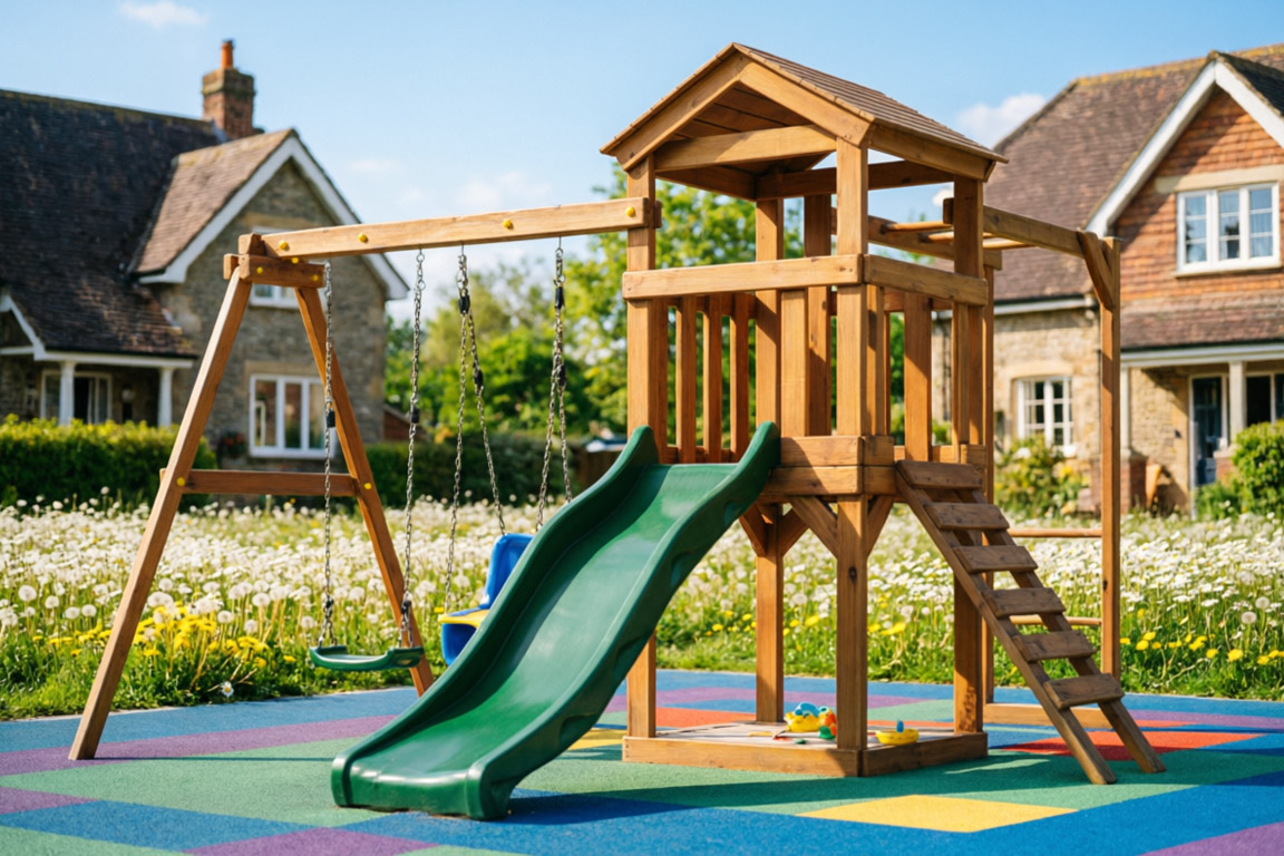 Детская площадка ЛЕГЕНДА ЛЕСА СТАНДАРТ 2+ Золотой Тик с горкой 2.2м (качели 2в1)